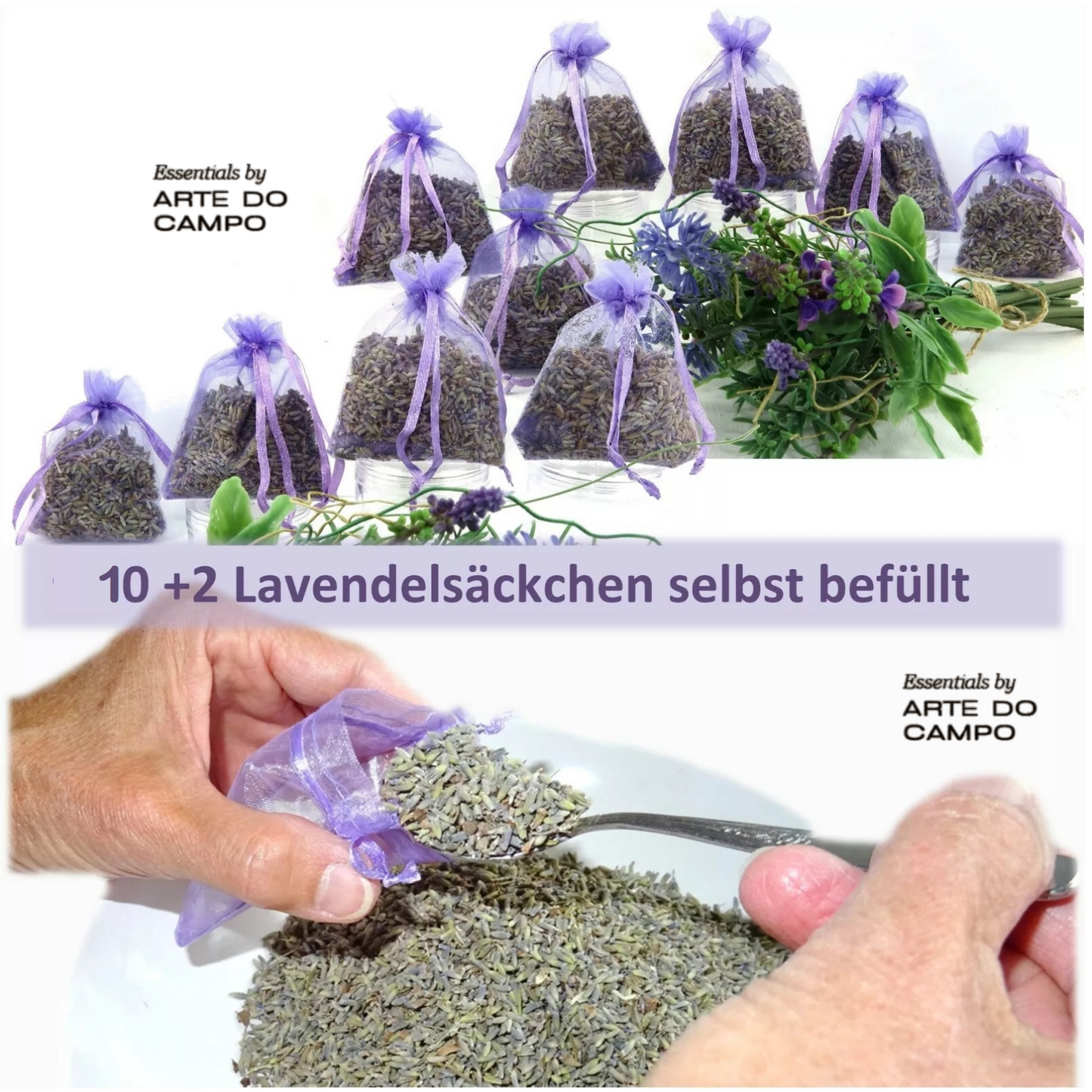 10+2 Lavendel Sachets, getrocknet & ausgewählt, saisonal aus der Provence oder aus dem eigenen Garten, reine & getrennte Körner, natürlich intensiver Duft