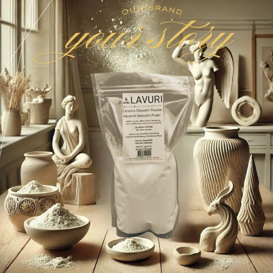 LAVURI® Keramik Stewalin Pulver, Figuren- und Reliefgiessmasse, ausgehärteten Gegenstände weisen eine porzellanähnliche, glatte Oberfläche auf und lassen sich kinderleicht bemalen
