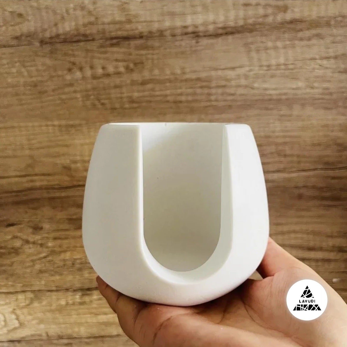 LAVURI® Wachs- Schmelzer Melter aus Giesskeramik Teelicht + Metaltigel weiss Wax- Melts