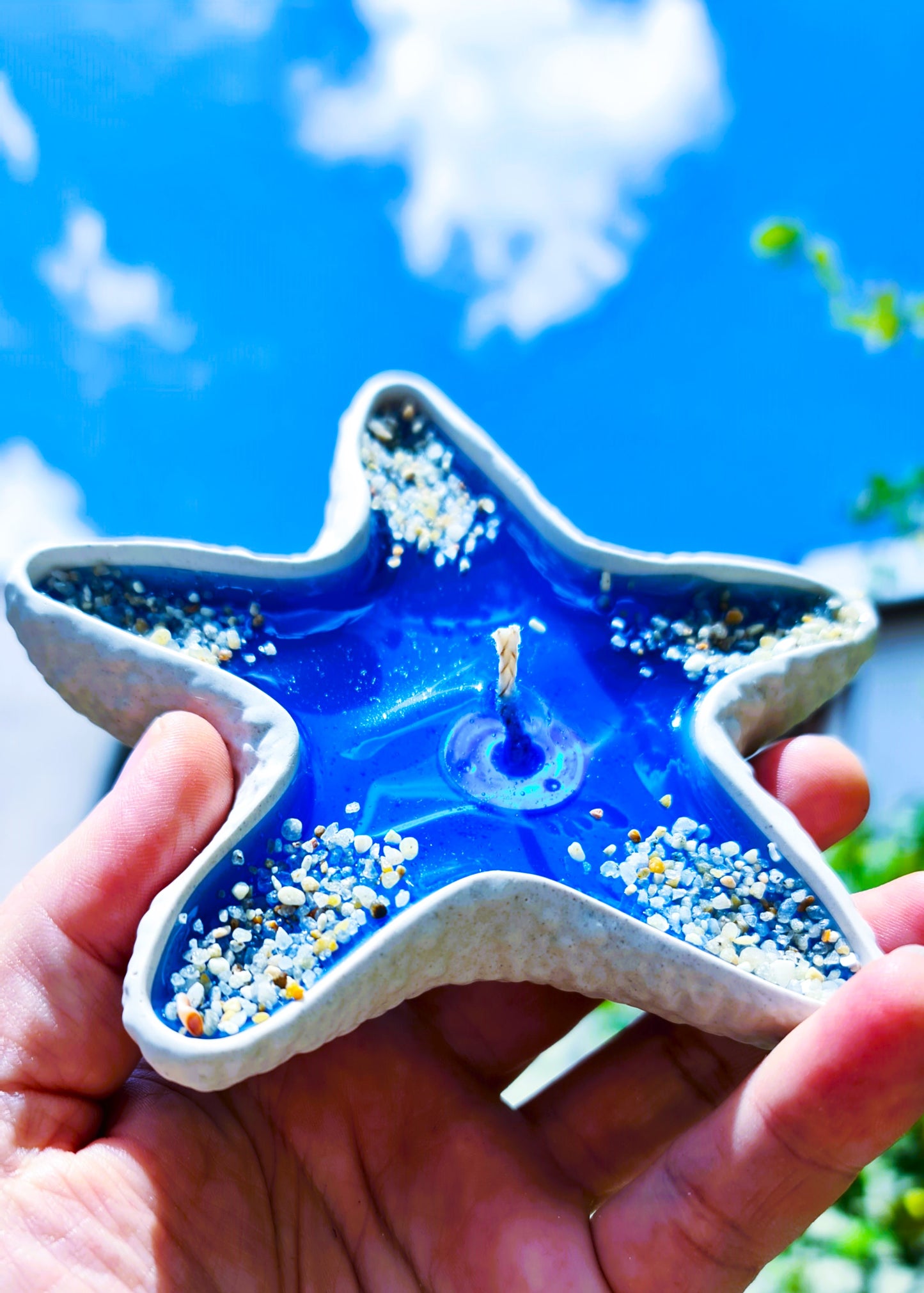 LAVURI® StarFish - dekorative Schale als Kerze, für Kerzensand, pearled Wax, Schmuck oder Schalenfrüchte, exklusives weiss, Deco Tray