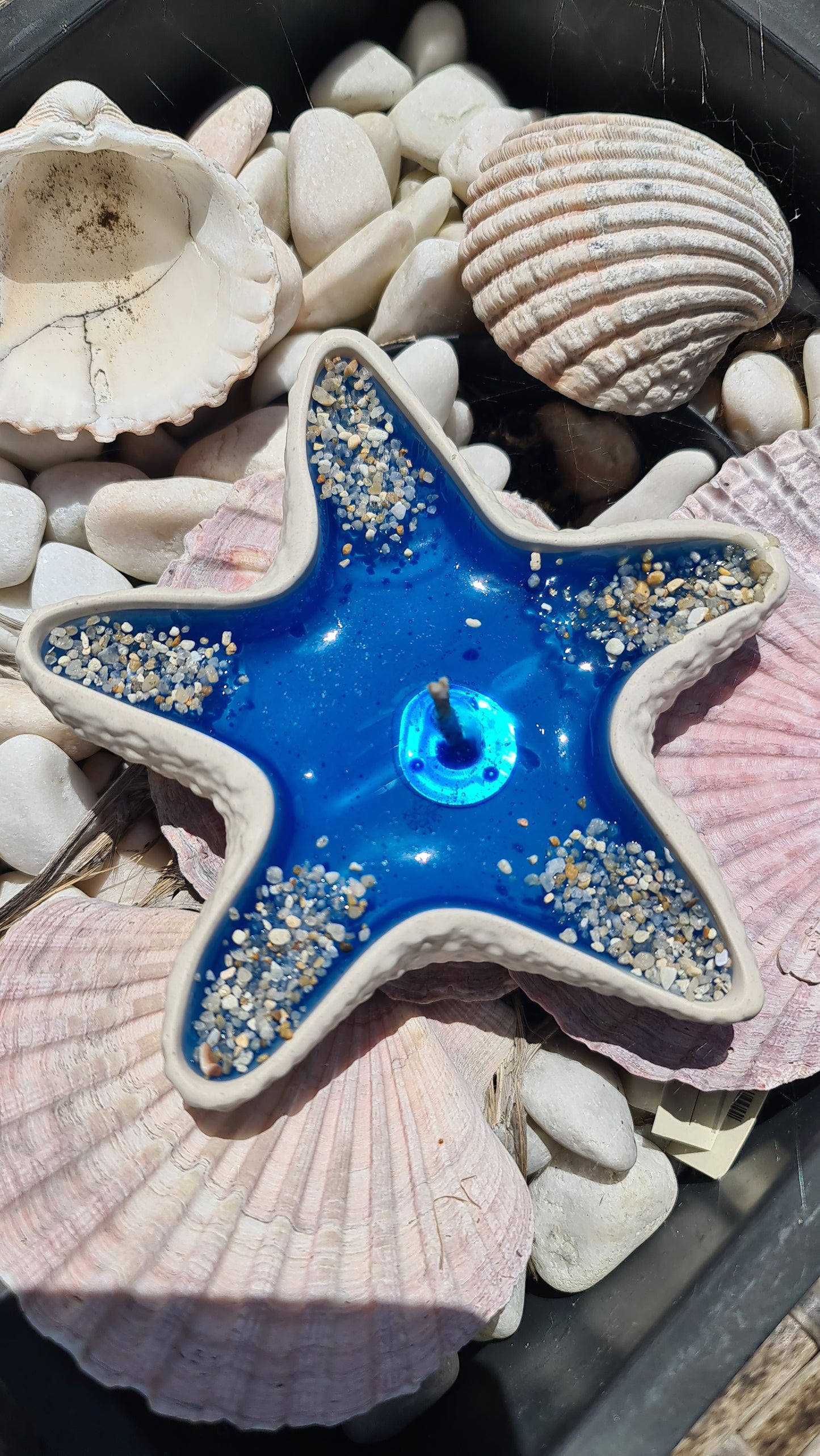 LAVURI® StarFish - dekorative Schale als Kerze, für Kerzensand, pearled Wax, Schmuck oder Schalenfrüchte, exklusives weiss, Deco Tray