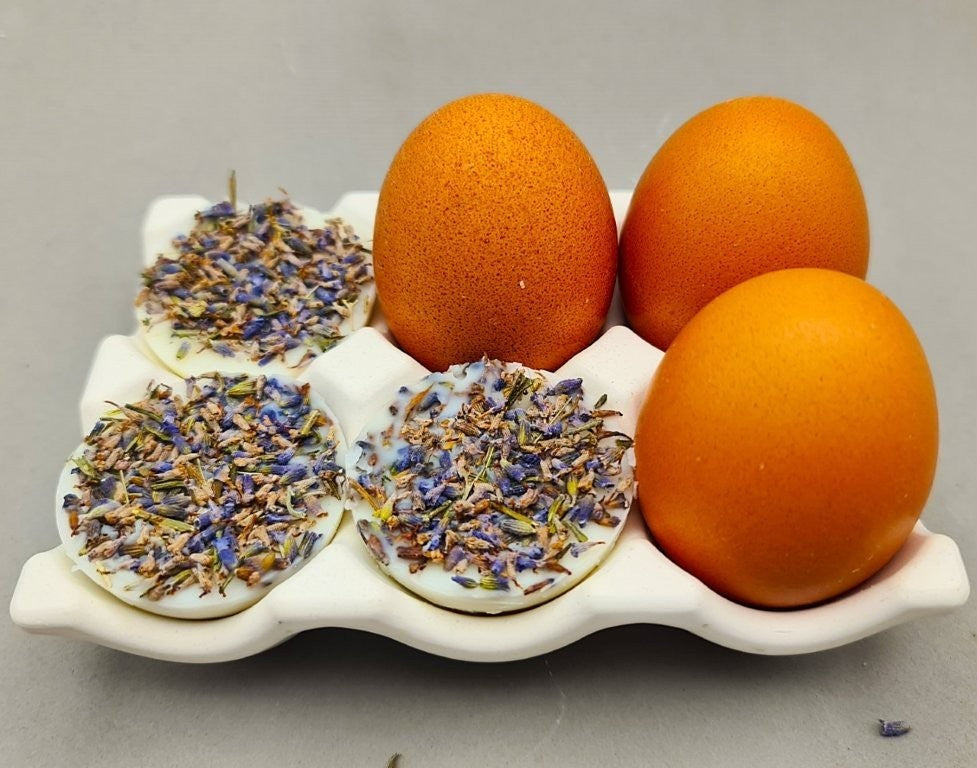 LAVURI® EGGY Tray 6er EIER Schale Dekoration Deco für Eier, Muffin, Wax- Melts, Aufbewahrung von Kosmetik Schwämmen, weiss