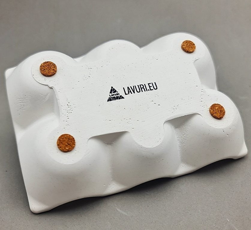 LAVURI® EGGY Tray 6er EIER Schale Dekoration Deco für Eier, Muffin, Wax- Melts, Aufbewahrung von Kosmetik Schwämmen, weiss