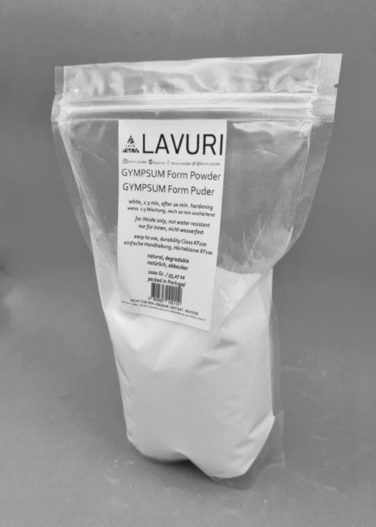 LAVURI® GYMSUM Giesspulver, Figuren- und Reliefgiessmasse, ausgehärteten Gegenstände weisen eine betonartige, matte Oberfläche auf und lassen sich kinderleicht bemalen