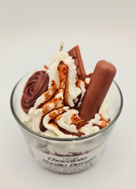 LAVURI® Chocolate Vanilla Dessert CUP aus Soja Wachs Duftkerze vegan handmade