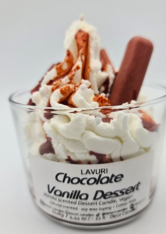 LAVURI® Chocolate Vanilla Dessert CUP aus Soja Wachs Duftkerze vegan handmade