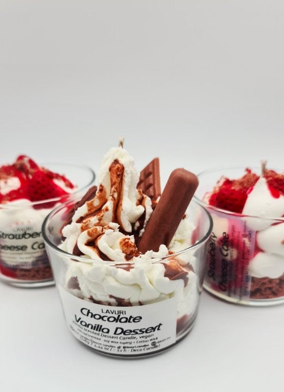 LAVURI® Chocolate Vanilla Dessert CUP aus Soja Wachs Duftkerze vegan handmade