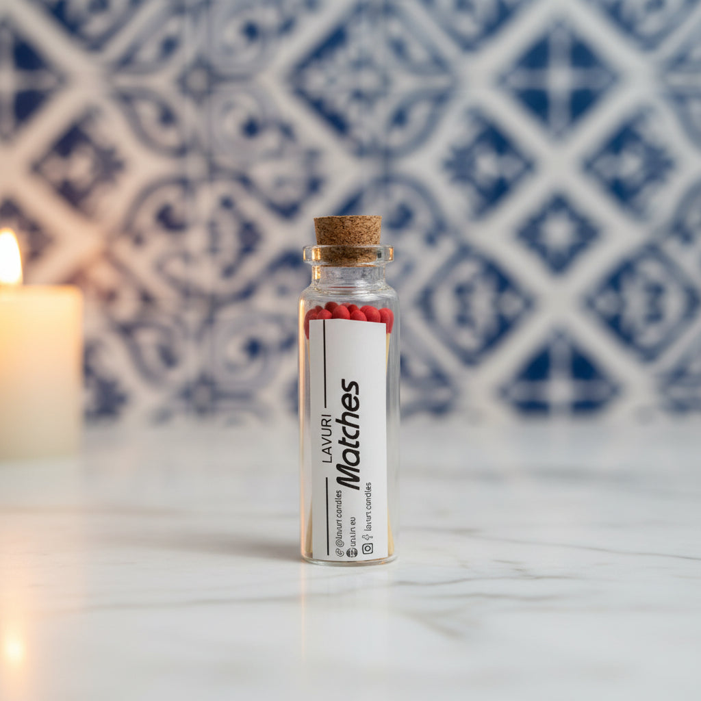 LAVURI® Match in tube with lid and striking surface, approx. 20 matches each - LAVURI® Home DECOR & Gourmet Candles