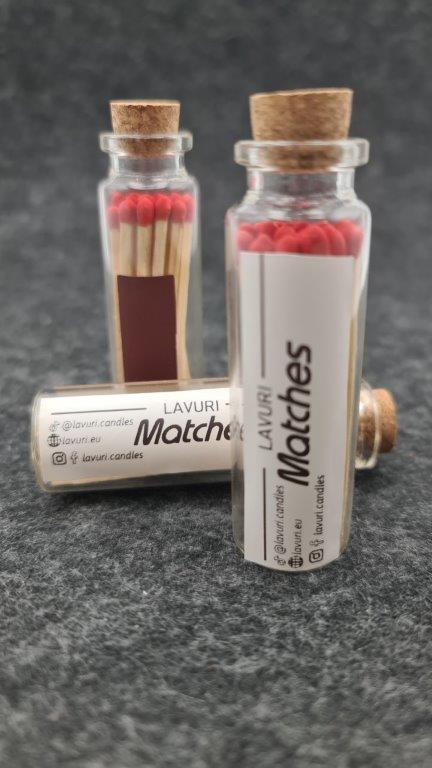 LAVURI® Streichholz im Reagenzglas mit Deckel und Zündfläche, ca. je 20 Streichhölzer