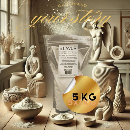 LAVURI® GYMSUM Giesspulver, Figuren- und Reliefgiessmasse, ausgehärteten Gegenstände weisen eine betonartige, matte Oberfläche auf und lassen sich kinderleicht bemalen