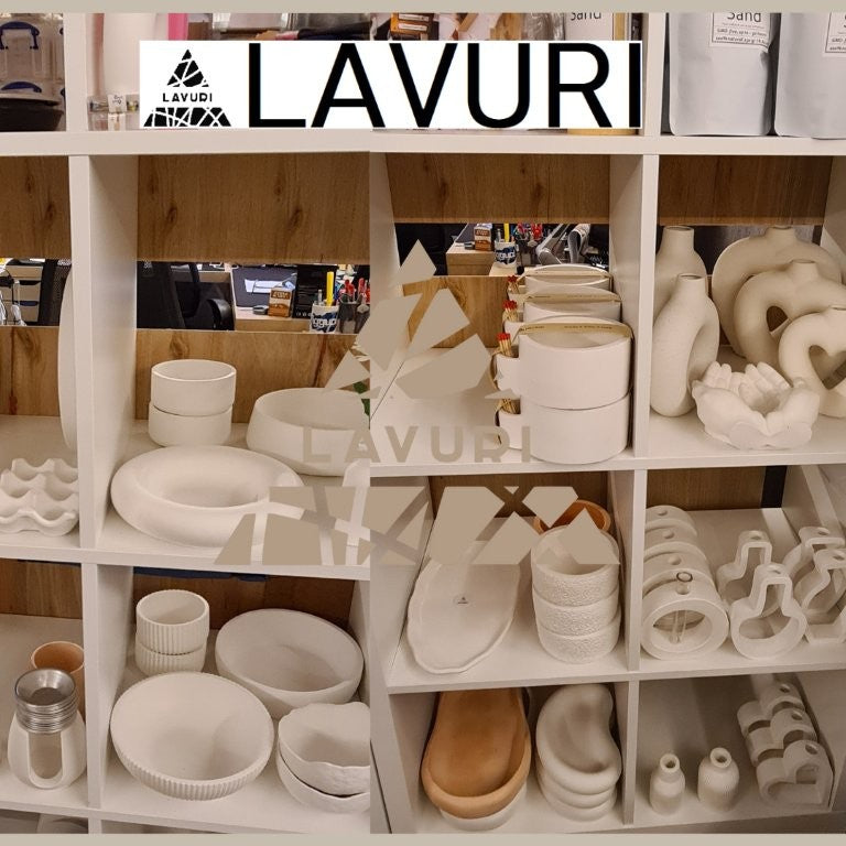 LAVURI® GYMSUM Giesspulver, Figuren- und Reliefgiessmasse, ausgehärteten Gegenstände weisen eine betonartige, matte Oberfläche auf und lassen sich kinderleicht bemalen