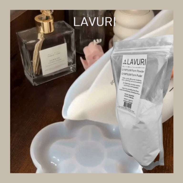 LAVURI® GYMSUM Giesspulver, Figuren- und Reliefgiessmasse, ausgehärteten Gegenstände weisen eine betonartige, matte Oberfläche auf und lassen sich kinderleicht bemalen