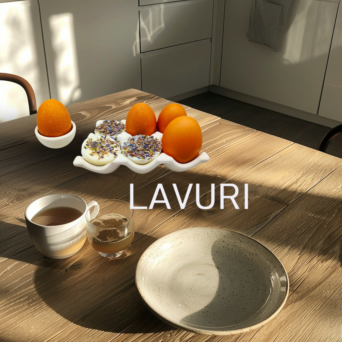 LAVURI® EGGY Tray 6er EIER Schale Dekoration Deco für Eier, Muffin, Wax- Melts, Aufbewahrung von Kosmetik Schwämmen, weiss