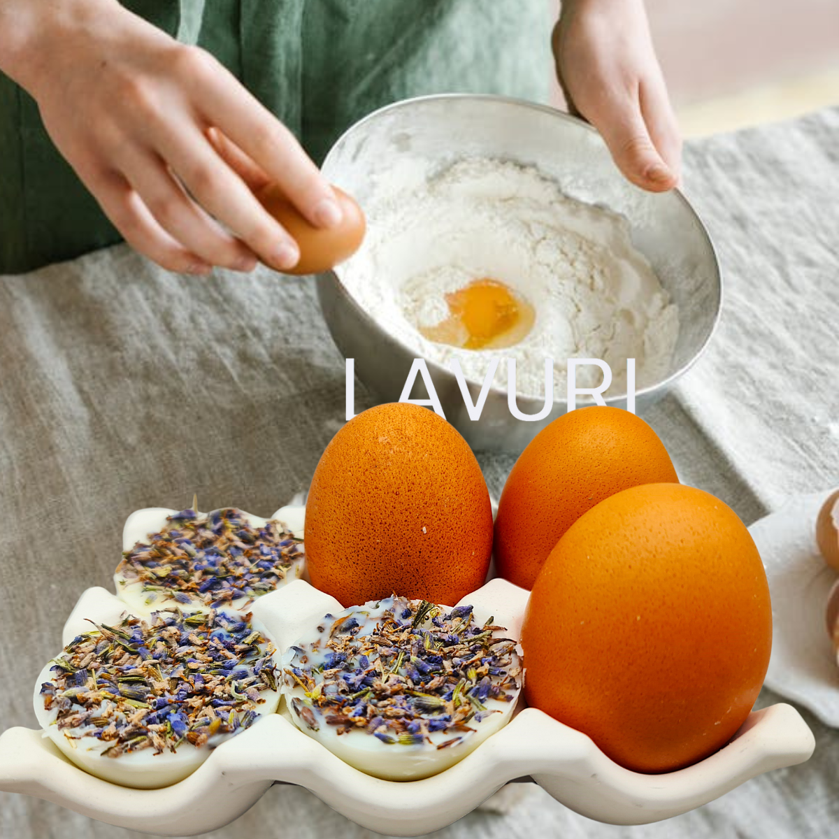 LAVURI® EGGY Tray 6er EIER Schale Dekoration Deco für Eier, Muffin, Wax- Melts, Aufbewahrung von Kosmetik Schwämmen, weiss