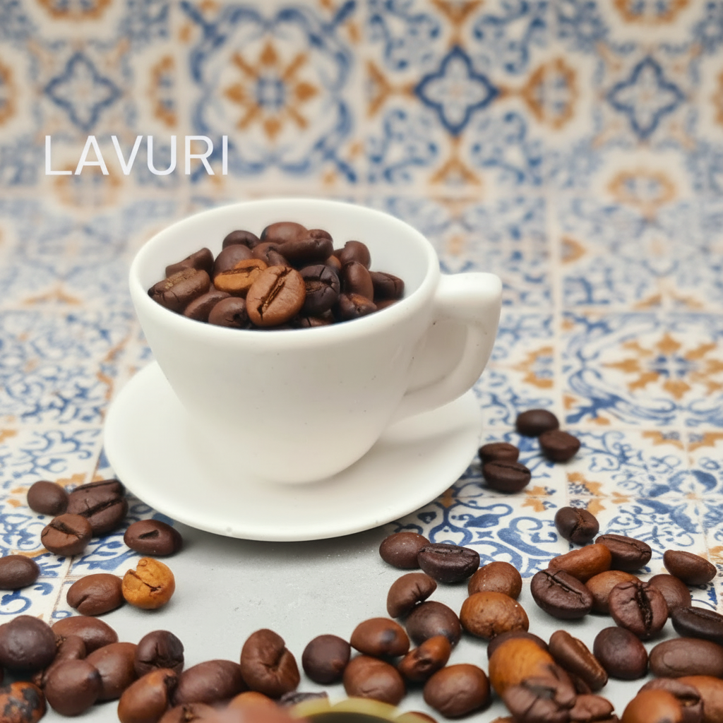 Kubek LAVURI ESPRESSO na solidnym spodku, przeznaczony na świece z wosku, piasek świecowy/perłowy wosk, świecznik na świece stołowe oraz dekorację; dostępny także w wersjach świec zapachowych.