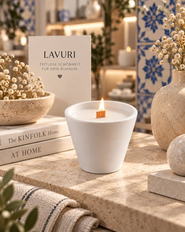 LAVURI SWING-ljuskopp – handgjort ljus av sojavax med kokos och vanilj