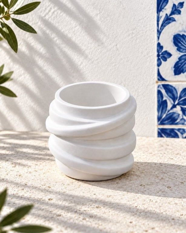 LAVURI TWISTER CUP uniquement – récipient artisanal en céramique pour bougie DIY décorative Candledust