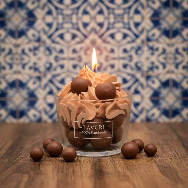LAVURI Truffle Cream Dessert Candle CUP Soy wax scented candle, vegan, handmade bio Duftkerze