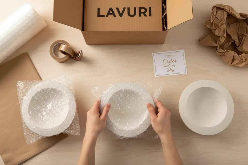 LAVURI® Off-center Alabaster Limestone bowl, concentric, eloquent handmade home decor, candle and sand bowl, jewelry storage design decoration
