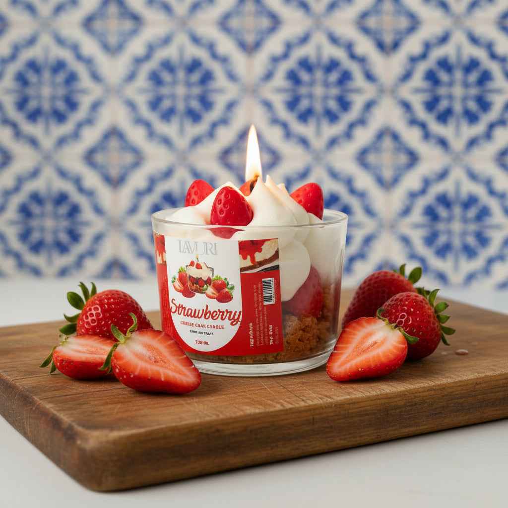LAVURI Strawberry Cheesecake Dessert Candle