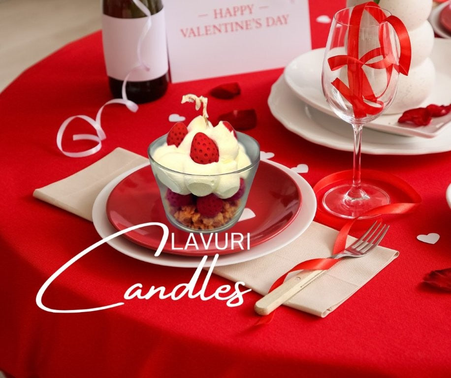 LAVURI Strawberry Cheese Cake CUP soy wax vegan bio Erdbeer Käsekuchen Duftkerze handmade Algarve Candles