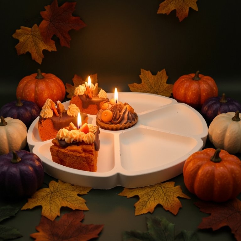 LAVURI Spicy Pumpkin Cake – 7 ręcznie robionych świec deserowych