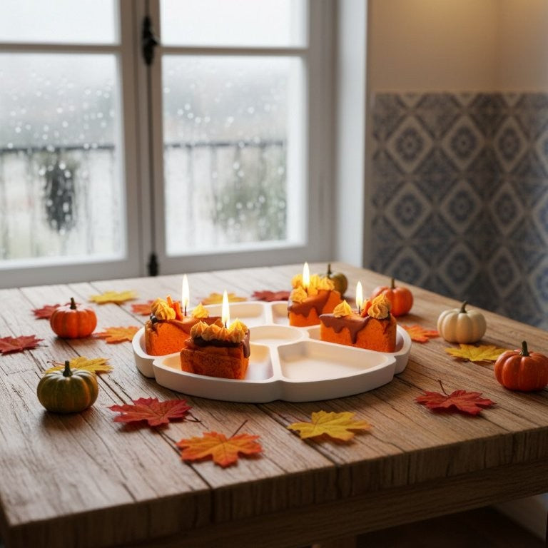 LAVURI Spicy Pumpkin Cake – 7 ręcznie robionych świec deserowych