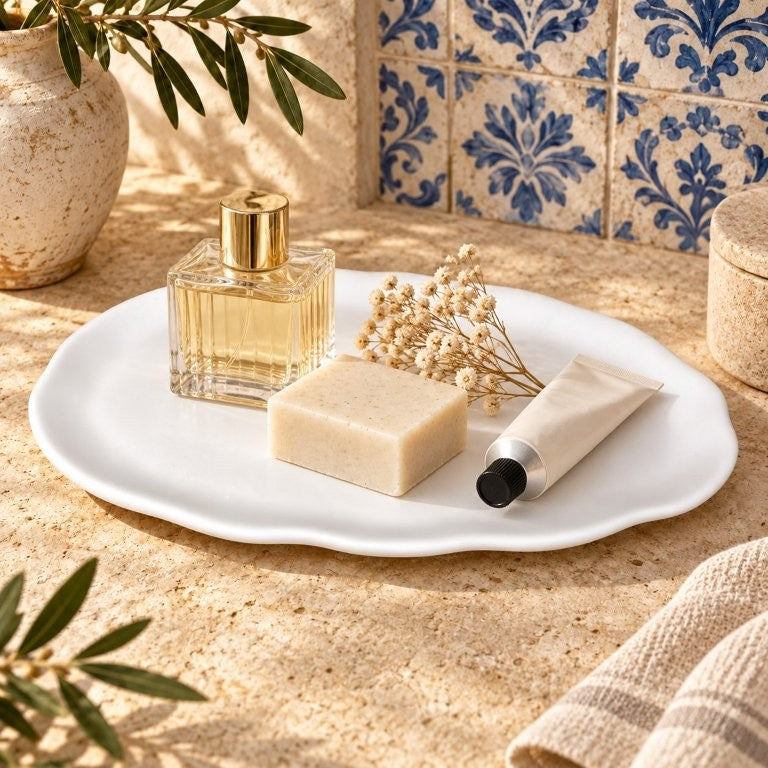 LAVURI Lago Maggiore – Handgemaakt keramisch decoratief dienblad voor sieraden en sleutels