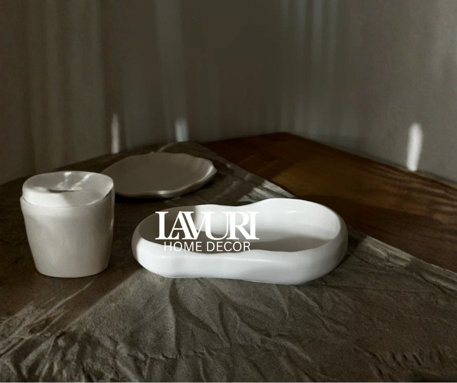 LAGO DI GARDA deco tray for dry food, bread & flowers, juwelery, keys, Candle sand pearled wax for DIY Candles