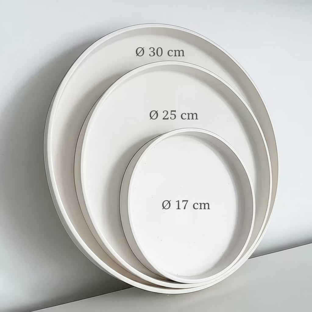 ROMA M Deco Plate – 25cm with 2cm height, handmade poured ceramic tray, perfect as a decorative Plate / Tray for dry utensils or bread, cookies