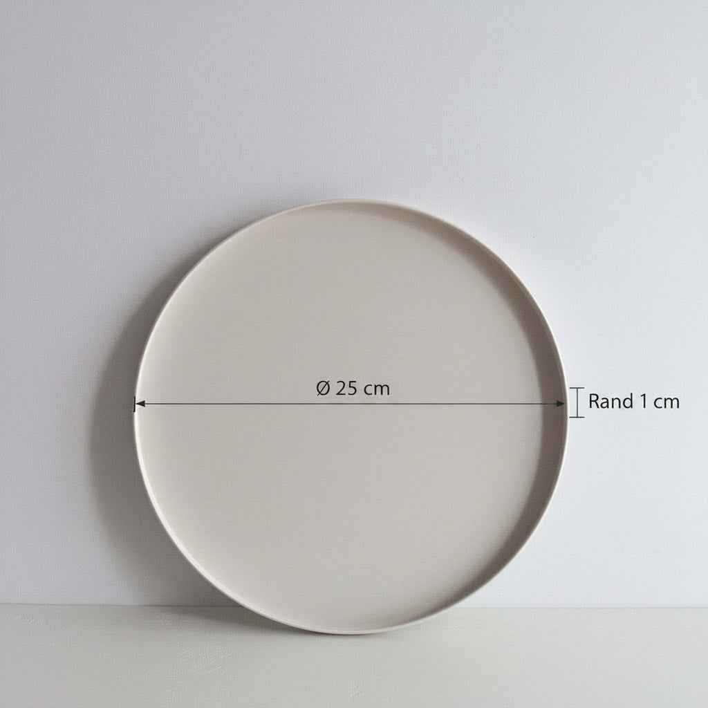 ROMA M Deco Plate – 25cm with 2cm height, handmade poured ceramic tray, perfect as a decorative Plate / Tray for dry utensils or bread, cookies