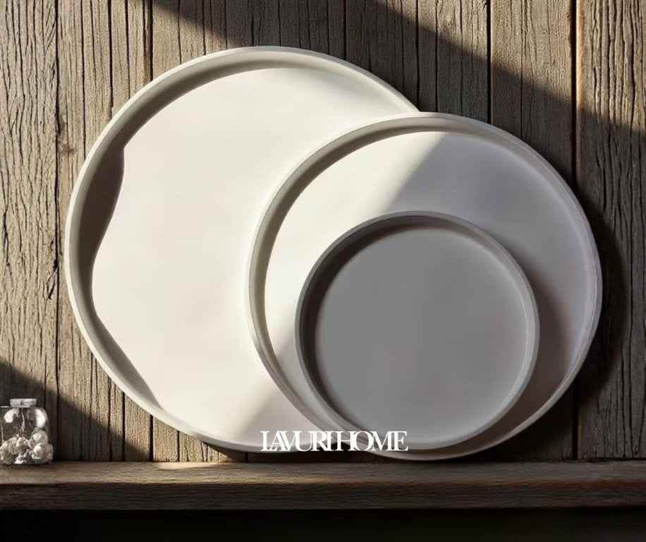 ROMA Plate 3er SET – 17cm + 25cm + 30cm with a 2cm rim, perfect as a decorative tray