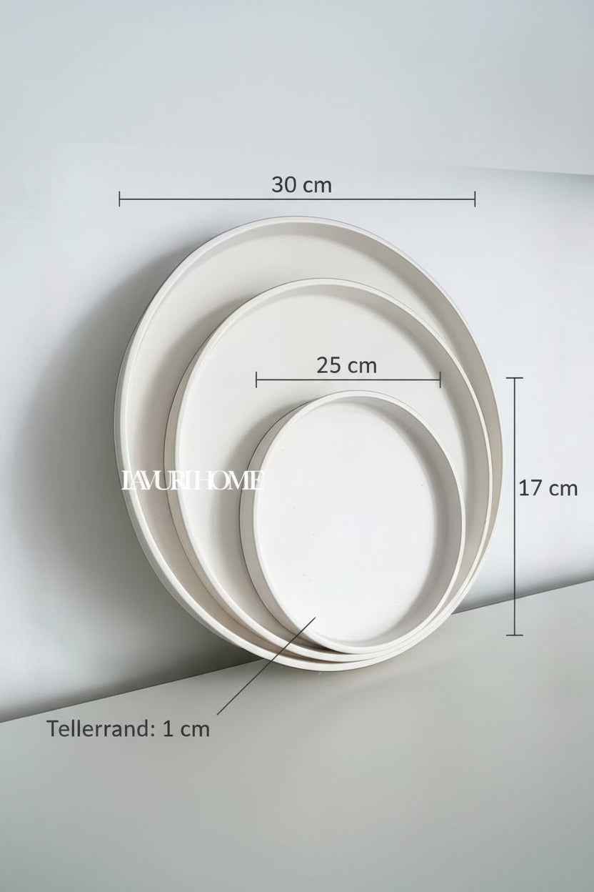 ROMA Plate 17cm / 25cm / 30cm with a 2cm rim or Terrine 10cm x 4,5cm + Lid, perfect as a decorative tray