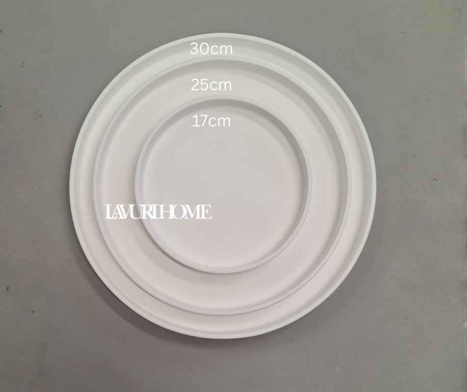 ROMA Plate 3er SET – 17cm + 25cm + 30cm with a 2cm rim, perfect as a decorative tray