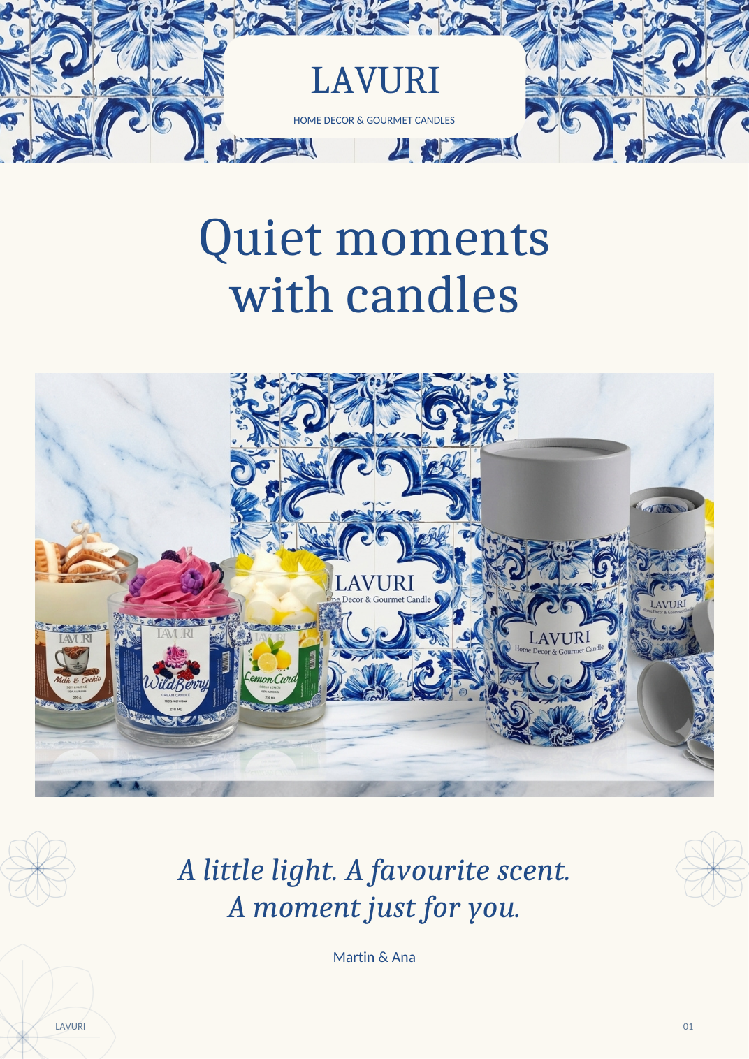 LAVURI Quiet Moments with Candles - illustrated Azulejo e-book in six languages