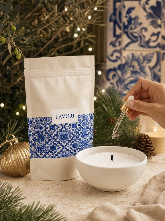 LAVURI Piasek do świec 1500g – Zestaw DIY z perełkowym woskiem