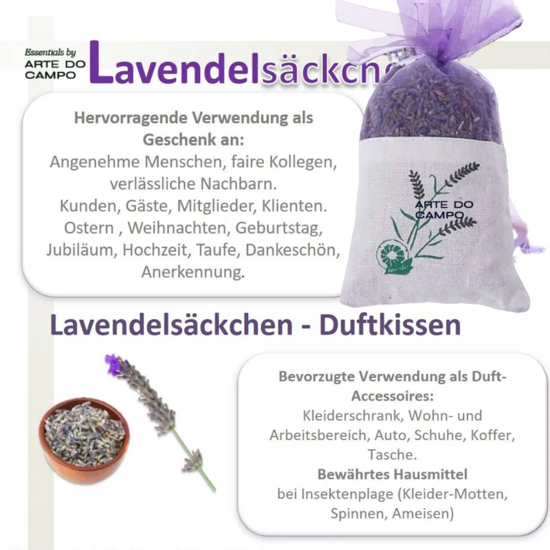 3 Lavendel Sachets, getrocknet & ausgewählt, saisonal aus der Provence oder aus dem eigenen Garten, reine & getrennte Körner, natürlich intensiver Duft