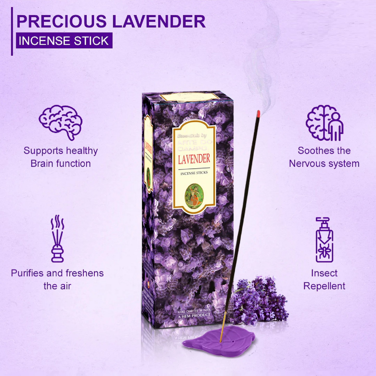 20 Lavendal incents Sticks, dried & selected, natural Lavender fragance ( in Promotion incl. Stick Holder )