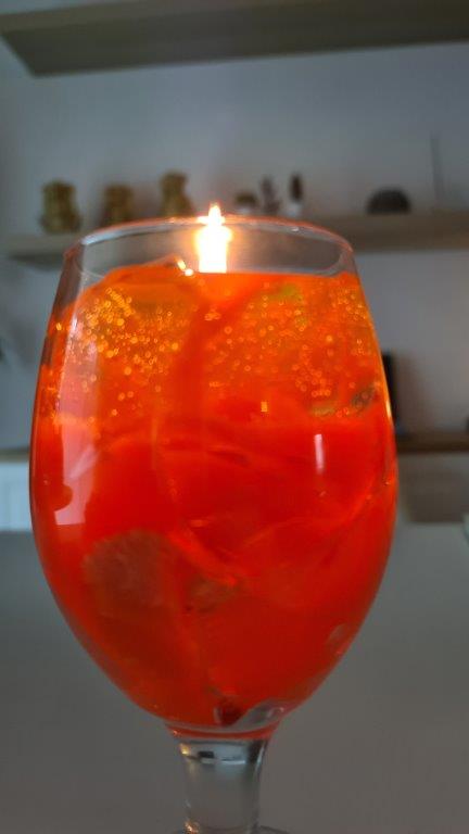 APEROL SPRITZ Cocktail Candle with "ICE" Cubes, Orange fresh scented and 100% natural soy wax