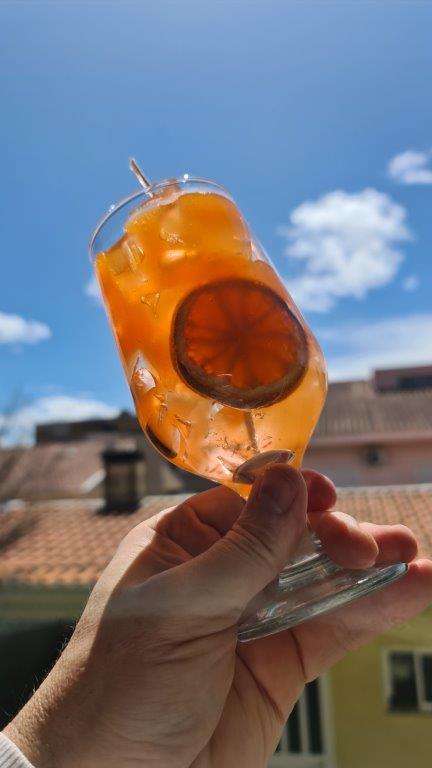 APEROL SPRITZ Cocktail Candle with "ICE" Cubes, Orange fresh scented and 100% natural soy wax