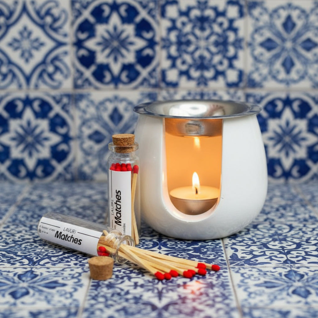 LAVURI® Match in tube with lid and striking surface, approx. 20 matches each - LAVURI® Home DECOR & Gourmet Candles