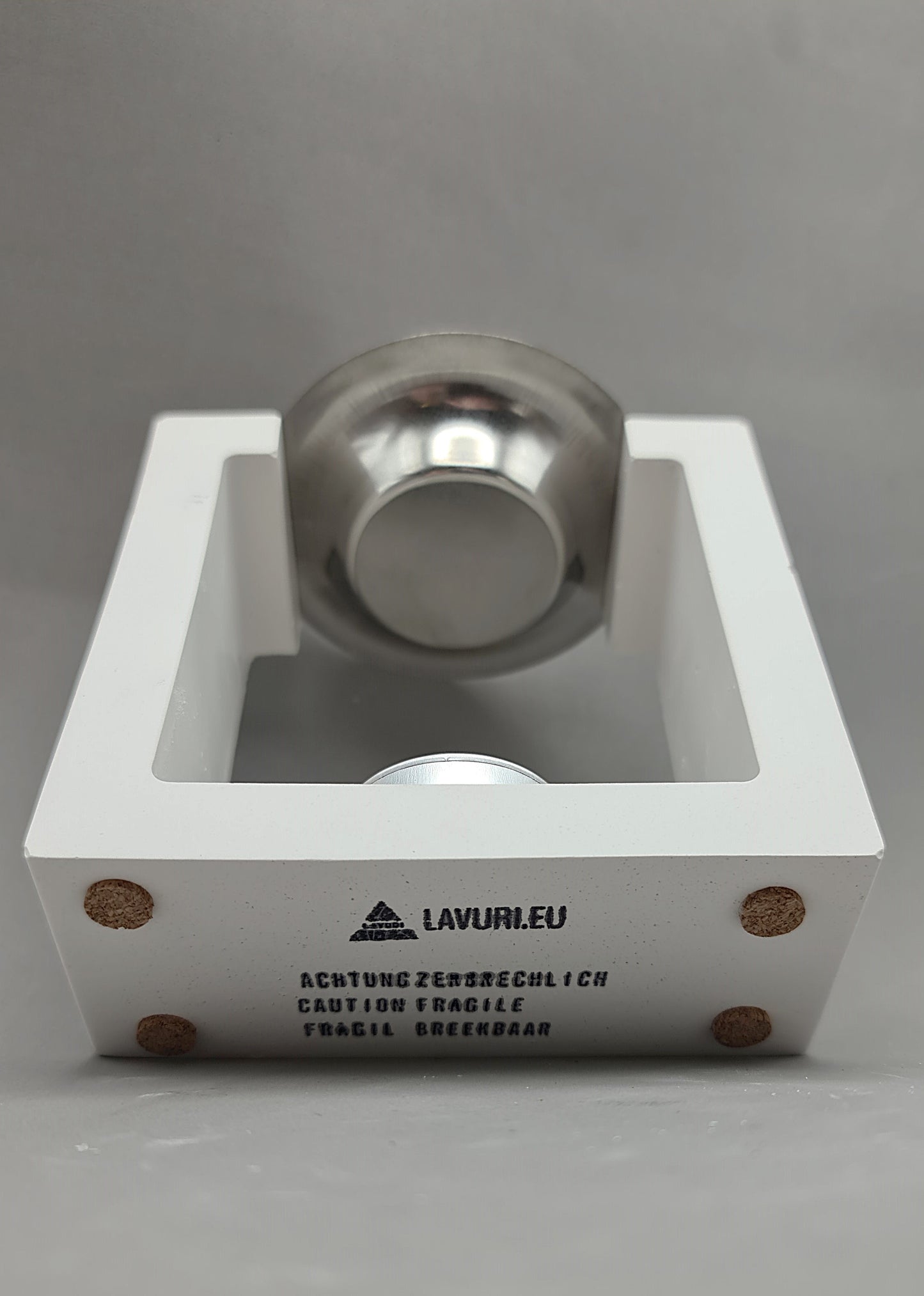 LAVURI® SQUARE Wachs- Schmelzer Melter aus Giesskeramik Teelicht + Metaltigel weiss Wax- Melts
