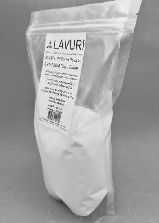 LAVURI® GYMSUM Giesspulver, Figuren- und Reliefgiessmasse, ausgehärteten Gegenstände weisen eine betonartige, matte Oberfläche auf und lassen sich kinderleicht bemalen