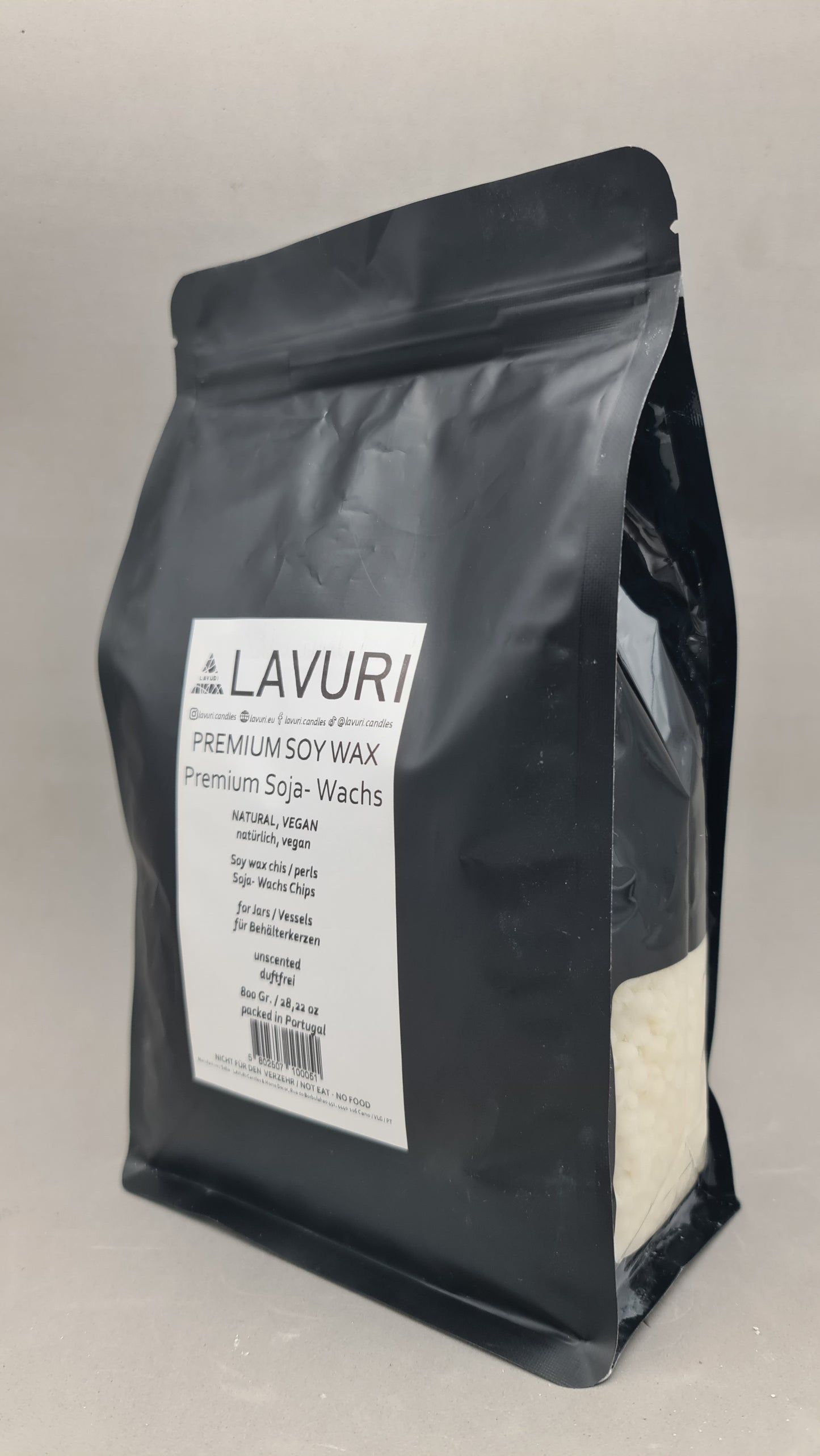 LAVURI® Soja- Kerzenwachs für eigene Kerzenherstellung, DIY, Kerze, 100% natürlich, vegan