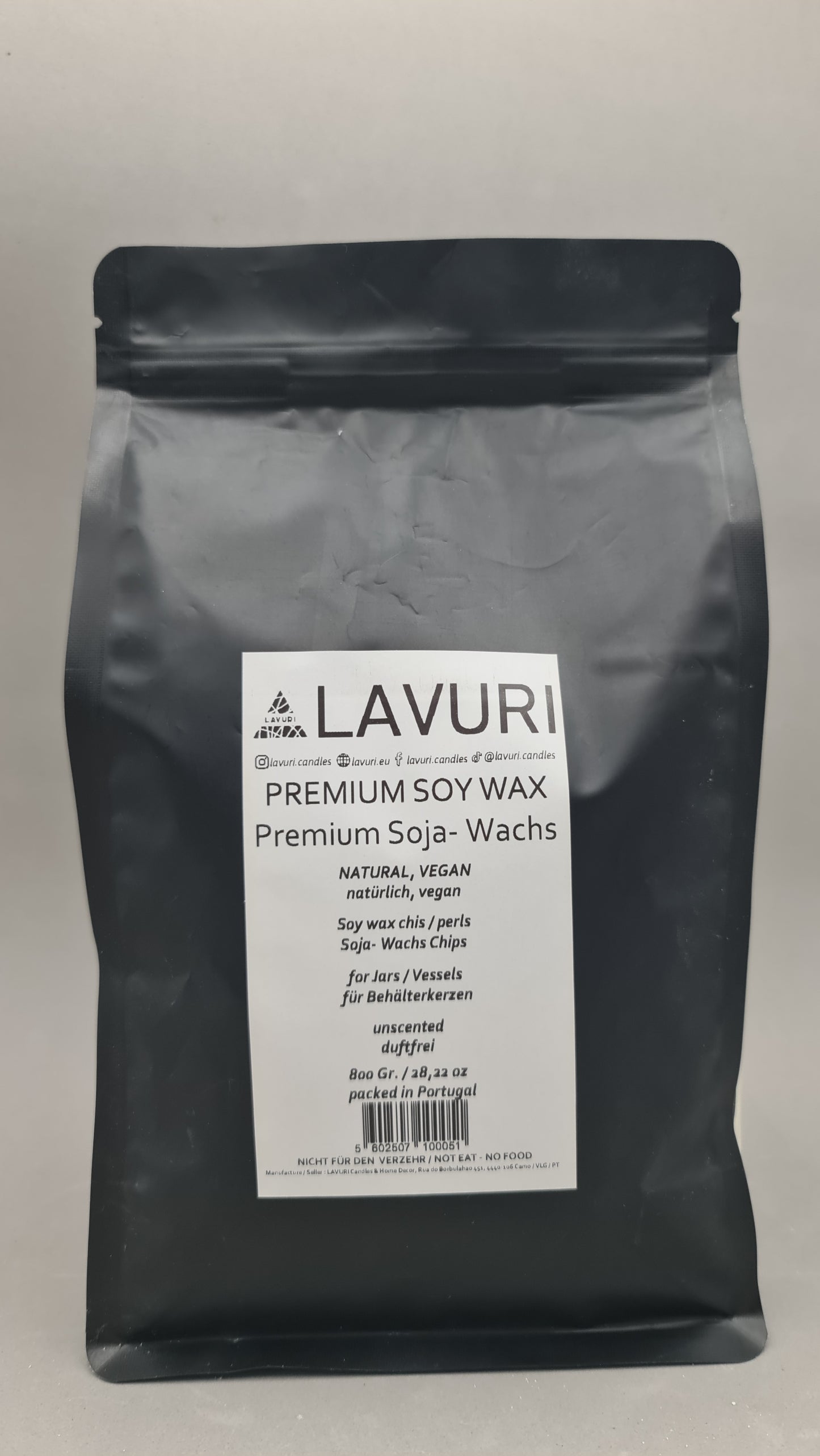 LAVURI® Soja- Kerzenwachs für eigene Kerzenherstellung, DIY, Kerze, 100% natürlich, vegan