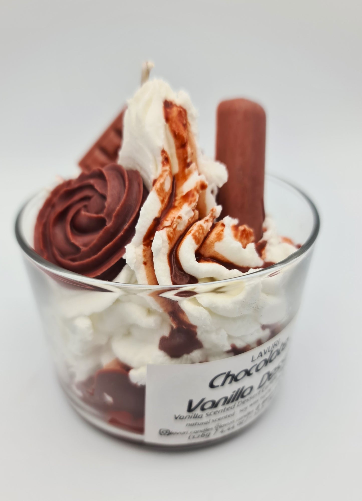 LAVURI® Chocolate Vanilla Dessert CUP aus Soja Wachs Duftkerze vegan handmade
