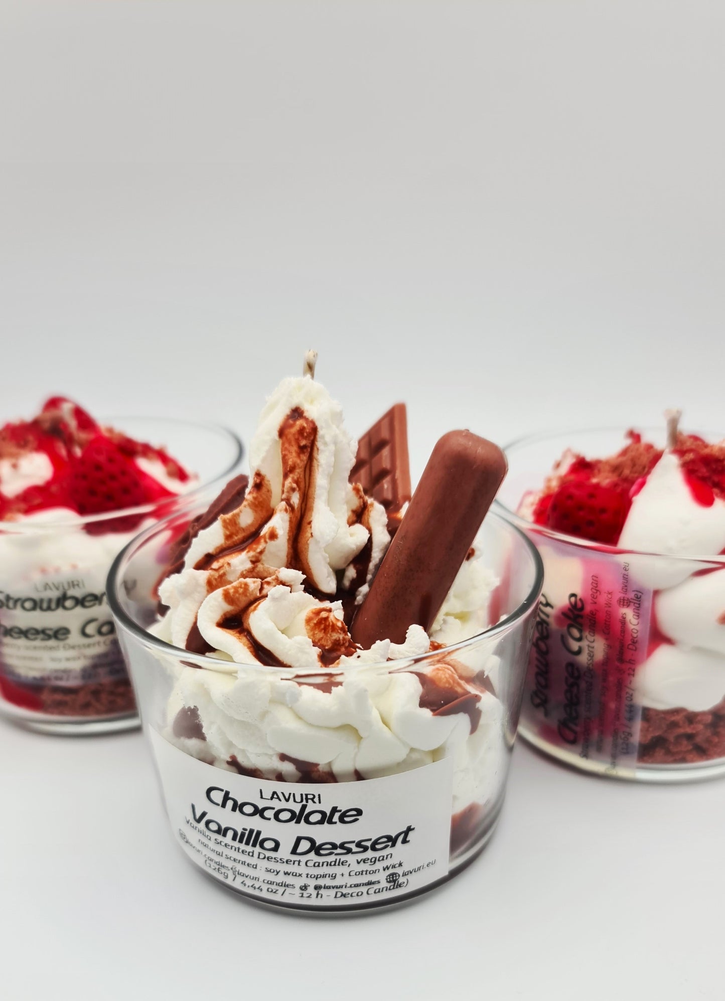 LAVURI® Chocolate Vanilla Dessert CUP aus Soja Wachs Duftkerze vegan handmade