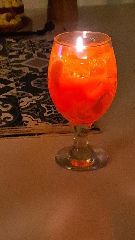 APEROL SPRITZ Cocktail Candle with "ICE" Cubes, Orange fresh scented and 100% natural soy wax