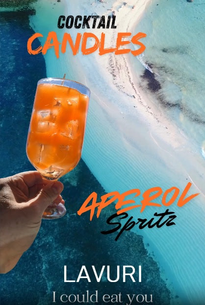 APEROL SPRITZ Cocktail Candle with "ICE" Cubes, Orange fresh scented and 100% natural soy wax