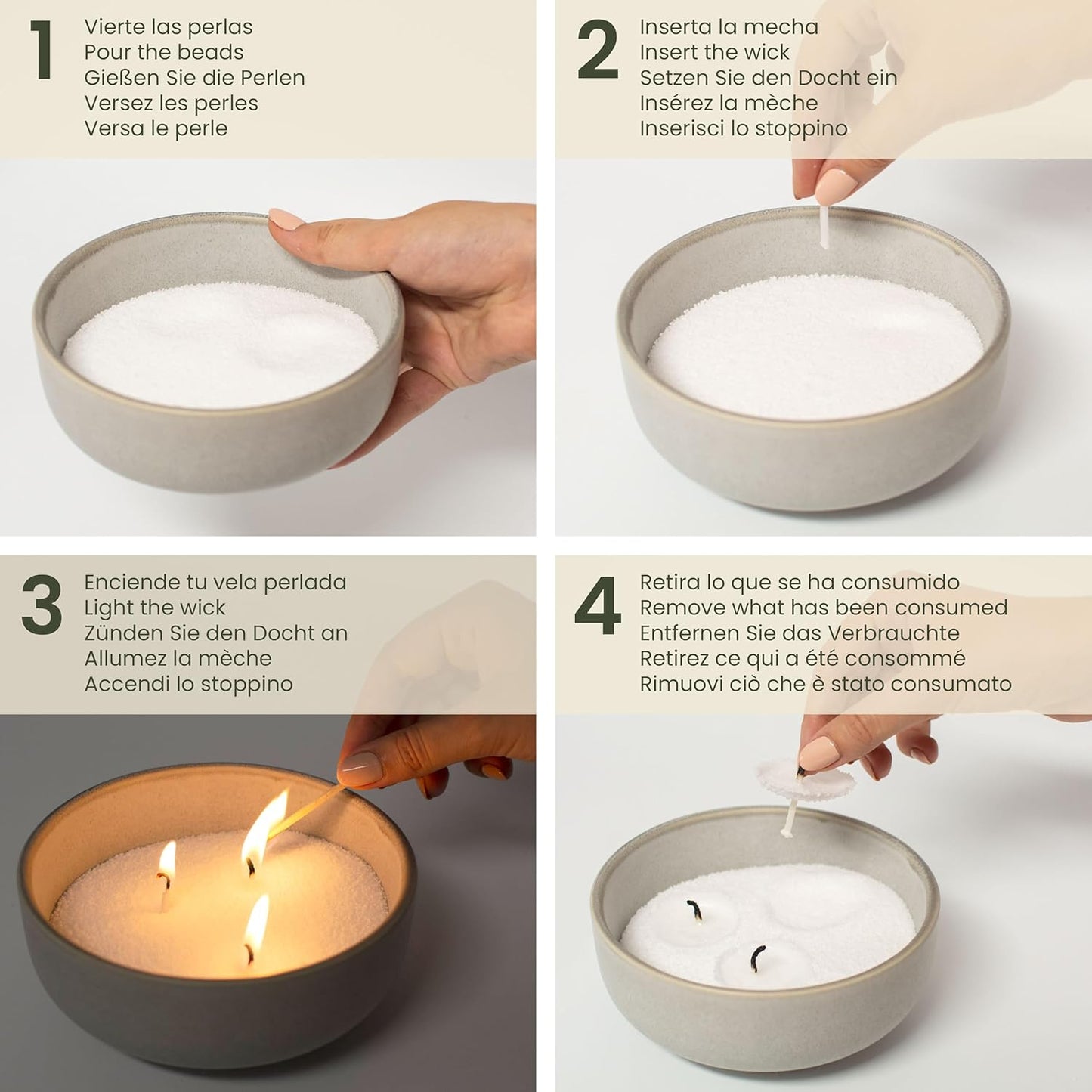 1.5 KG ~900h Candle Wax Sand with Wick plant based pearled DIY Candledust